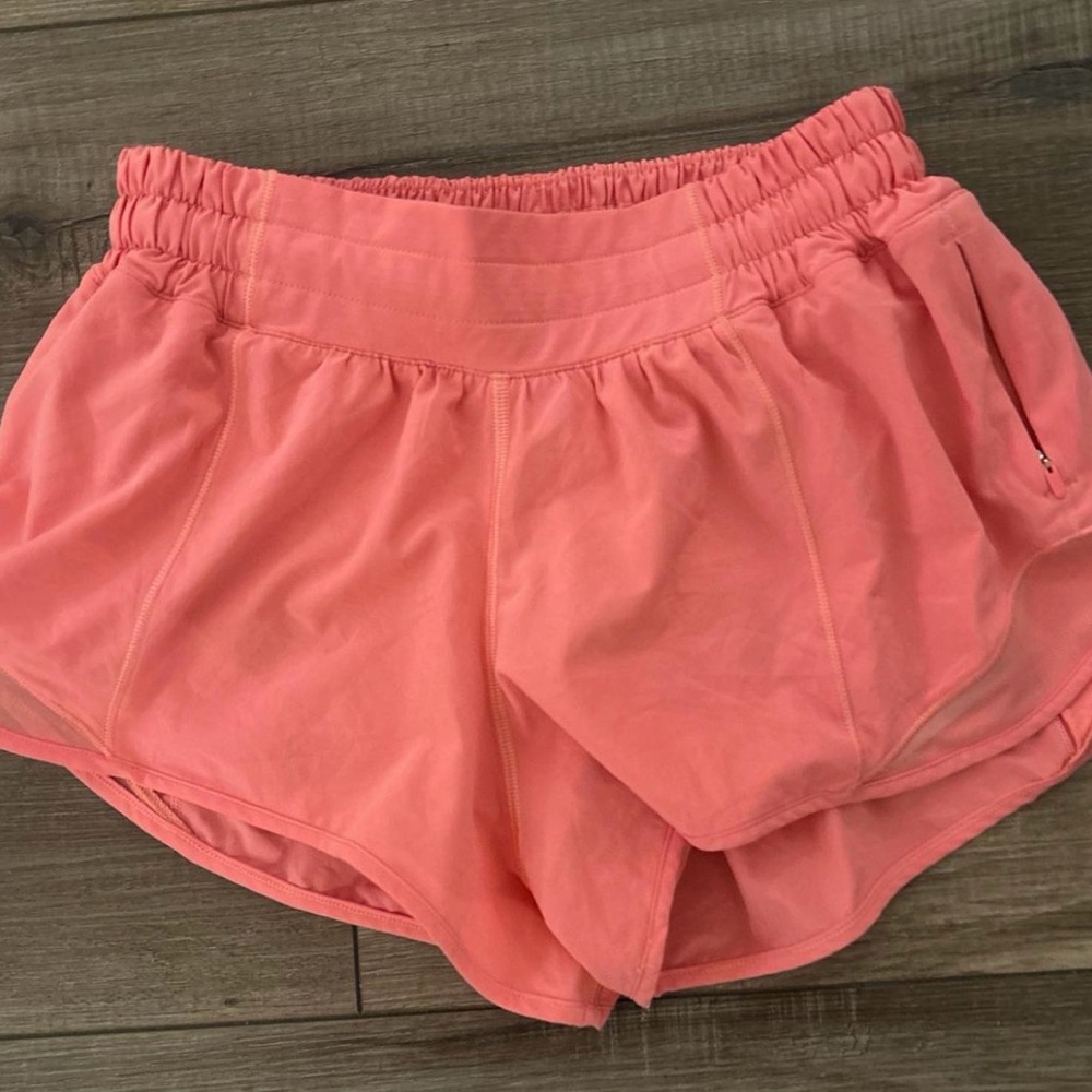 Coral Lululemon shorts 2.5 inch size 2